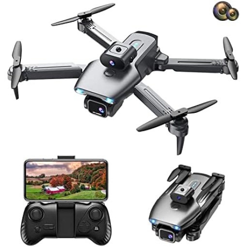 New JY08 GPS Flow Light Drone - WiFi FPV Drone With 4K HD Camera,Electric Modulation Dual Photography HD Aerial Drone,Altitude Hold,Headless Mode (Black)