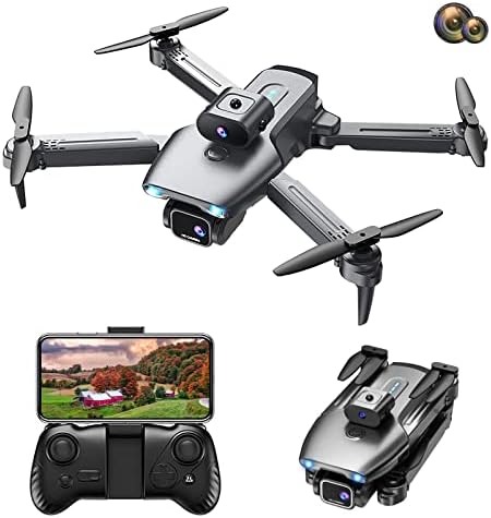 New JY08 GPS Flow Light Drone - WiFi FPV Drone With 4K HD Camera,Electric Modulation Dual Photography HD Aerial Drone,Altitude Hold,Headless Mode (Black)