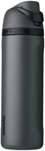 Owala FreeSip Insulated Stainless Steel Water Bottle with Straw for Sports and Travel, BPA-Free, 24-oz, Grayt