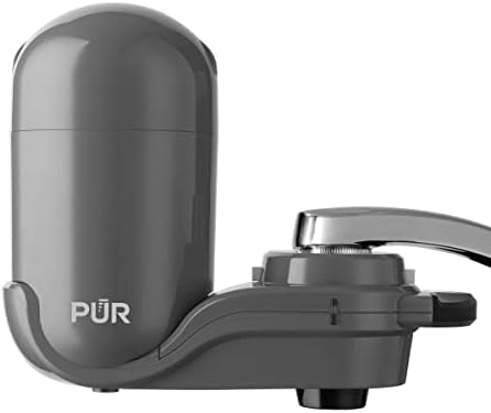 PUR PLUS Faucet Mount Water Filtration System, Gray – Vertical Faucet Mount for Crisp, Refreshing Water, FM2500V