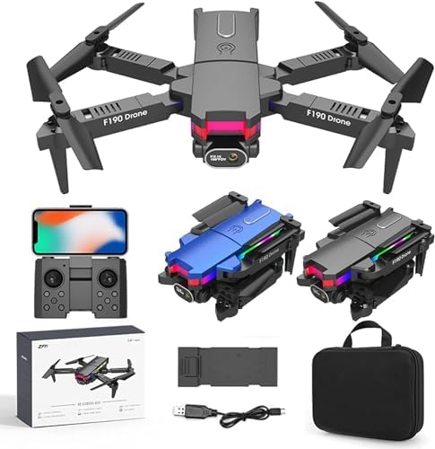 Portable Foldable Pocket Drone Mini Drone with 4K HD Dual FPV Wide Angle Camera for Adults Kids Beginner RC Quadcopter Drone with 2.4G WiFi Live Video Hold Headless Mode, Gifts for Boys Girls (Black)