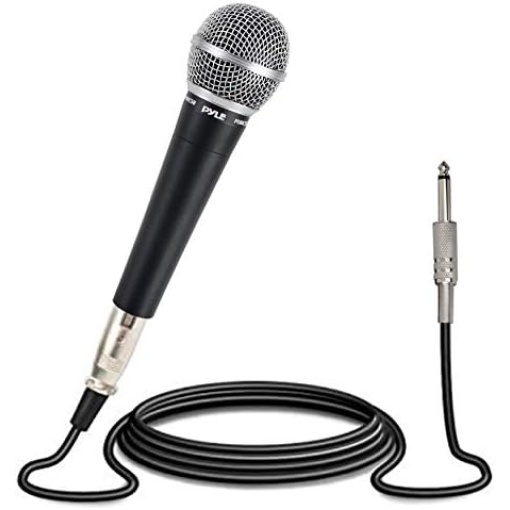 Pyle Handheld Microphone Dynamic Moving Coil Cardioid Unidirectional Includes 15ft XLR Audio Cable to 1/4'' Audio Connection (PDMIC58)