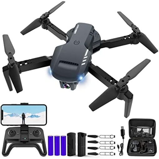 RADCLO Mini Drone with Camera - 1080P HD FPV Foldable Drone with Carrying Case, 2 Batteries, 90° Adjustable Lens, One Key Take Off/Land, Altitude Hold, 360° Flip, Toys Gifts for Kids, Adults, beginner