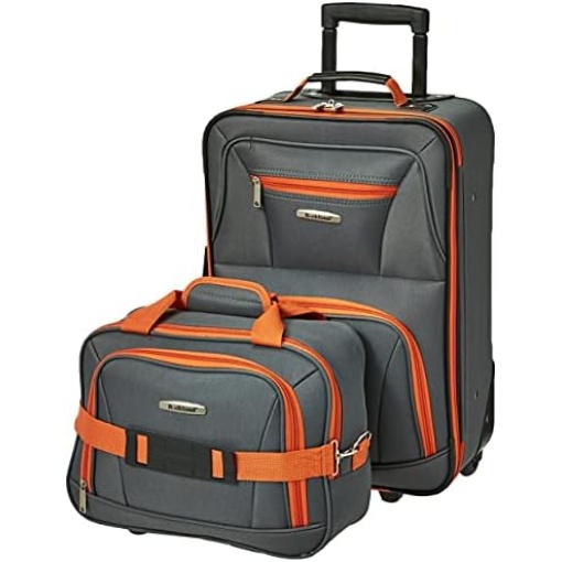 Rockland Fashion Expandable Softside Upright Luggage Set, Charcoal, 2-Piece (14/19)