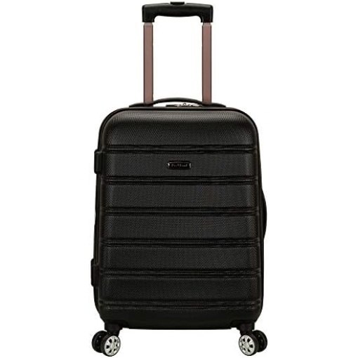 Rockland Melbourne Hardside Expandable Spinner Wheel Luggage, Black, Carry-On 20-Inch