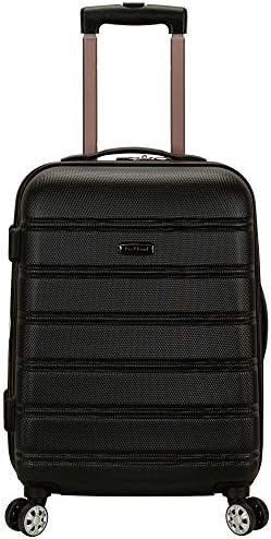 Rockland Melbourne Hardside Expandable Spinner Wheel Luggage, Black, Carry-On 20-Inch