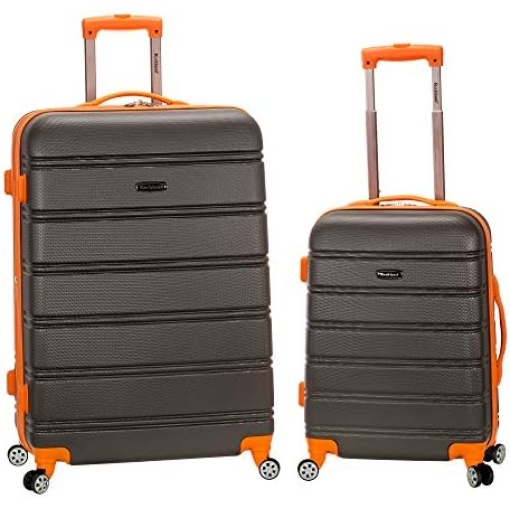 Rockland Melbourne Hardside Expandable Spinner Wheel Luggage, Charcoal, 2-Piece Set (20/28)