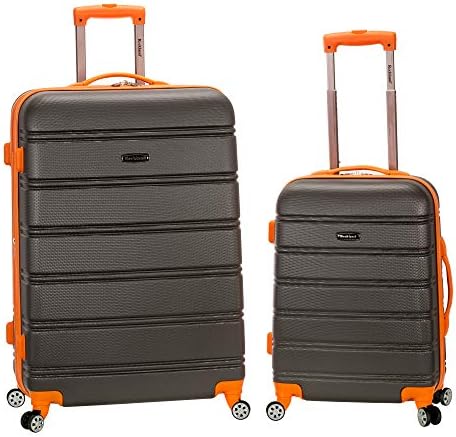 Rockland Melbourne Hardside Expandable Spinner Wheel Luggage, Charcoal, 2-Piece Set (20/28)