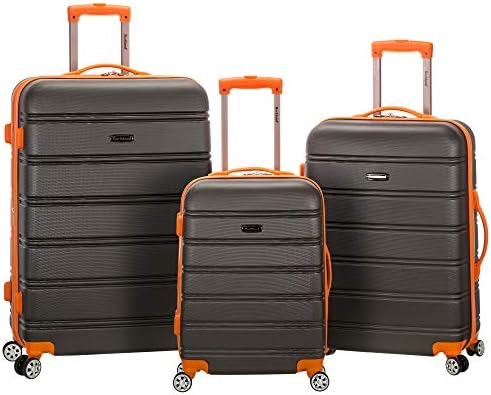 Rockland Melbourne Hardside Expandable Spinner Wheel Luggage, Charcoal, 3-Piece Set (20/24/28)