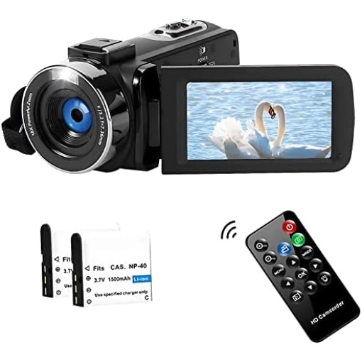 SPPRANDOM Camcorder Video Camera 2.7K 42MP with LED Fill Light,18X Digital Zoom Camera Recorder 3.0" LCD Screen Vlogging Camera for YouTube with Remote Controller,2 Batteries