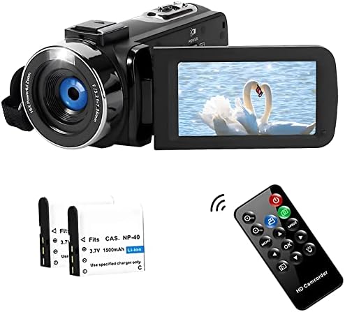 SPPRANDOM Camcorder Video Camera 2.7K 42MP with LED Fill Light,18X Digital Zoom Camera Recorder 3.0" LCD Screen Vlogging Camera for YouTube with Remote Controller,2 Batteries