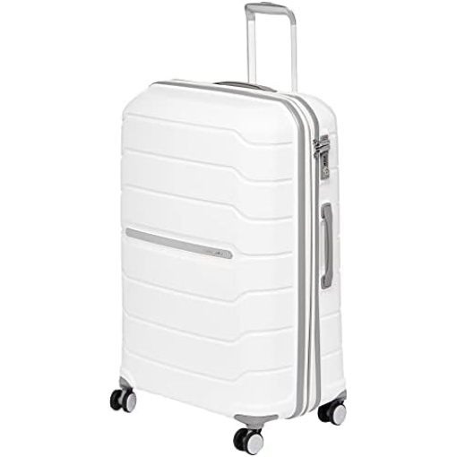 Samsonite Freeform Hardside Expandable with Double Spinner Wheels, Checked-Medium 24-Inch, White