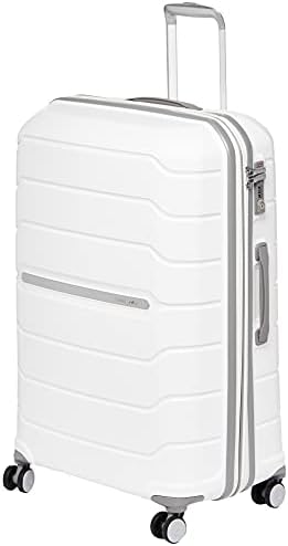 Samsonite Freeform Hardside Expandable with Double Spinner Wheels, Checked-Medium 24-Inch, White