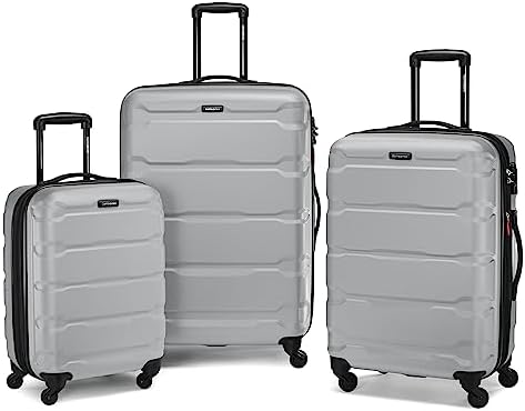Samsonite Omni PC Hardside Expandable Luggage with Spinner Wheels, 3-Piece Set (20/24/28), Silver