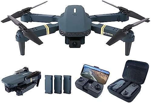 Super Endurance Foldable Drone with Camera for Beginners– 60+ min Flight Time, WiFi FPV Quadcopter with 120°Wide-Angle 1080P HD Camera, Optical Flow Positioning, Follow Me, Dual Cameras(3 Batteries)