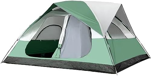 Suzhi 4/6/8 Person Waterproof Tent with Two Rooms, Family Size Tents for Camping, 2 Sides Large Mesh Windows, 2 Wider Doors, Easy Setup, Portable with Carry Bag
