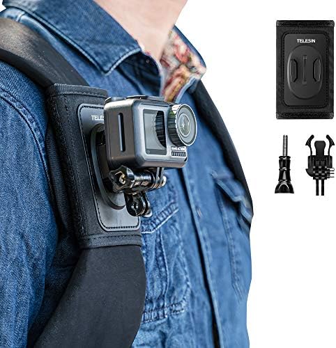 TELESIN Backpack Mount Bag Belt Shoulder Strap Clip Holder Attachment for GoPro Max Go Pro Hero 12 11 10 9 8 7 6 5 DJI Action 3 4 Insta360 X3 GO 3 Bike Motorcycle Accessories