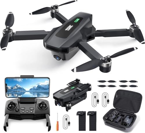 TENSSENX Foldable GPS Drone with 4K UHD Camera for Adults, TSRC Q5 Quadcopter with Brushless Motor, Auto Return, Follow Me, Circle Fly, Waypoint Fly, Beginner Mode, Headless Mode, 52 Mins Long Flight