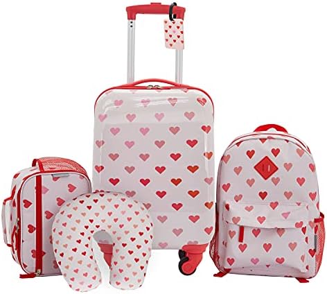 Travelers Club 5 Piece Kids' Luggage Set, Hearts