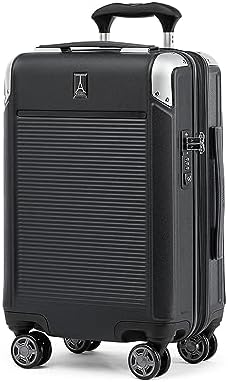 Travelpro Platinum Elite Hardside Expandable Spinner Wheel Luggage TSA Lock Hard Shell Polycarbonate Suitcase, Shadow Black, Compact Carry on 20-Inch