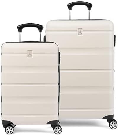 Travelpro Runway 2 Piece Luggage Set, Carry-on & Convertible Medium to Large 28-Inch Check-in Hardside Expandable Luggage, 8 Spinner Wheels, TSA Lock, Hardshell Suitcase, White