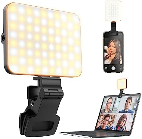 UBeesize Selfie Light for Phone, 80 LED Video Fill Light with Clip for iPhone, Laptop, 3 Light Modes 10 Level Brightness Portable Travel Light for Tiktok, Selfie, Vlog, Live Stream,Make Up,Photography