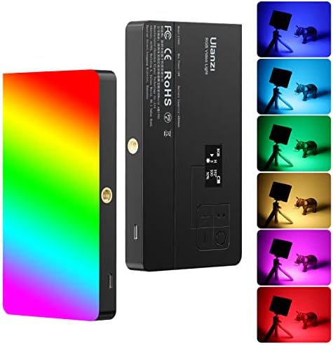 ULANZI PL-01 RGB Video Light, Portable LED Camera Light Panel 0-360 Full Color, CRI 95+ 2500-9000K LED Video Light, 4000mAh Rechargeable LED DSLR Lighting for Vlogging, Photography, Video Conference