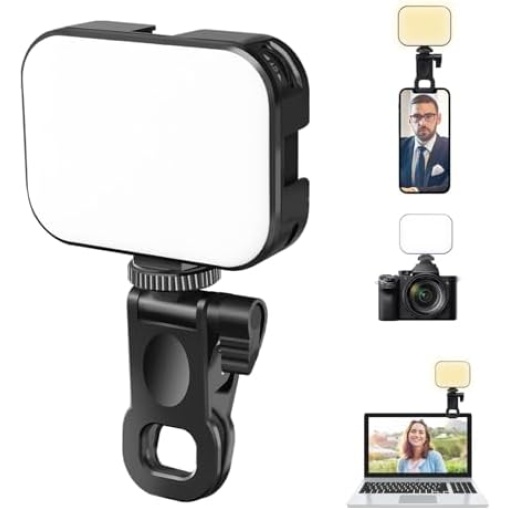 Ulanzi VL100X Selfie Light, Clip LED Light Panel for Phone/Laptop/Tablet/Computer, Bi-Color Portable Clip Camera Light with Dimmable 2500-6500K with 2000mAh Battery for Video Conference/Picture