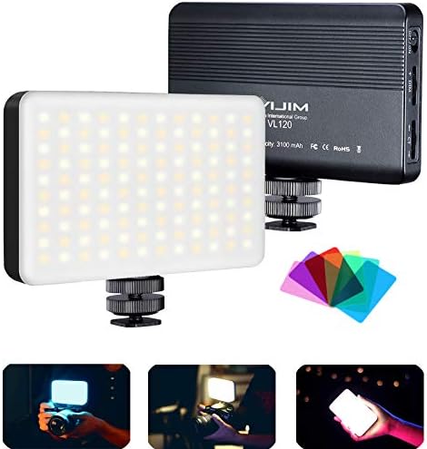 VIJIM VL120 LED Video Light on Camera, Mini Rechargeable 120 LED Photography Lighting Fill Lamp 3200K-6500K Bi-Color Dimmable, CRI95+, Built-in 3100mAh Battery for Canon Nikon Sony DSLR Cameras