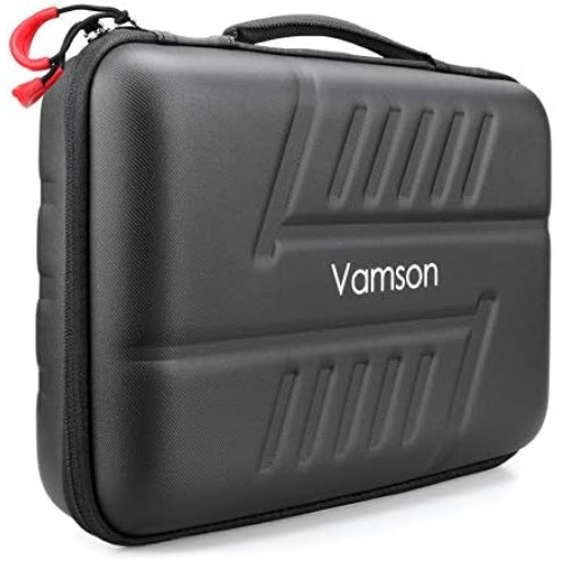 Vamson Large Carrying Case for GoPro Hero 11 10 9 8 7 6 5 4 3/DJI Osmo Action/AKASO/APEMAN/Insta360 One X Camera and Accessories, Hard PU Shell DIY Protective Travel Case Storage Bag Outdoor VP808