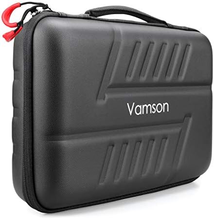 Vamson Large Carrying Case for GoPro Hero 11 10 9 8 7 6 5 4 3/DJI Osmo Action/AKASO/APEMAN/Insta360 One X Camera and Accessories, Hard PU Shell DIY Protective Travel Case Storage Bag Outdoor VP808