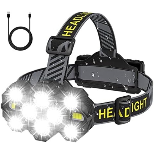 Victoper Headlamp Rechargeable, 22000 Lumen Bright 10 LEDs Head Lamp, 8+2 Modes Head Light with Red Light for Adult, Waterproof Head Flashlight for Outdoor Running, Hunting, Camping, Hiking