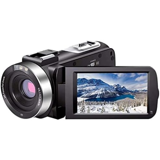 Video Camera Camcorder Full HD 1080P 30FPS 24.0 MP IR Night Vision Vlogging Camera Recorder 3.0 Inch IPS Screen 16X Zoom Camcorders Remote Control with 2 Batteries