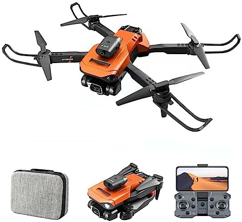 ZELARO Foldable FPV Drone with 4K Camera for Adult Beginners 14+,Quadcopter RC Mini Drone UAV WiFi Remote Control Drone Toy with Battery, Altitude Hold, Gesture Control, Toys Gift for Adults - Orange
