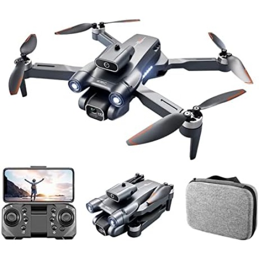 drones with camera for adults 4k HD dual camera Automatic obstacle avoidance One Touch Take-off and Landing Trajectory flight (Black)