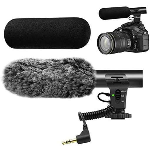 tikysky Camera Microphone, M-1 Video Microphone for DSLR Interview Shotgun Mic for Canon Nikon Sony Fuji Videomic with Windscreen 3.5mm Jack