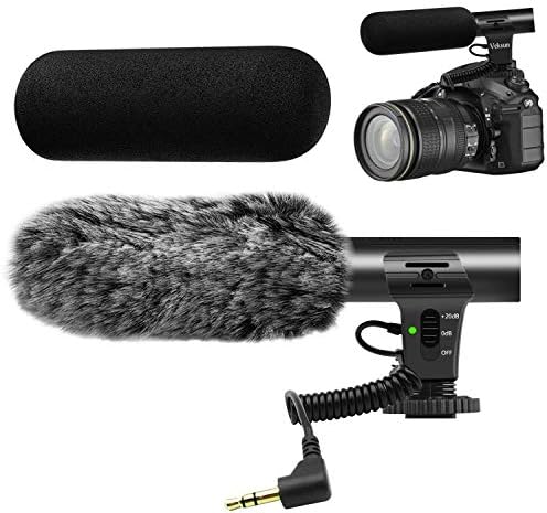 tikysky Camera Microphone, M-1 Video Microphone for DSLR Interview Shotgun Mic for Canon Nikon Sony Fuji Videomic with Windscreen 3.5mm Jack
