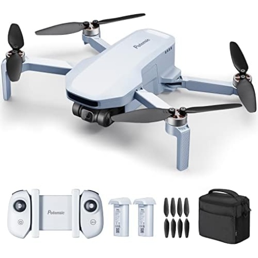 Potensic ATOM SE GPS Drone with 4K ShakeVanish EIS Camera Less Than 0.55lbs/249g, Quadcopter with 4km/13123ft FPV Transmission, Auto Return, 62 Mins Flight Time Bundle with Extra Pair of Propellers