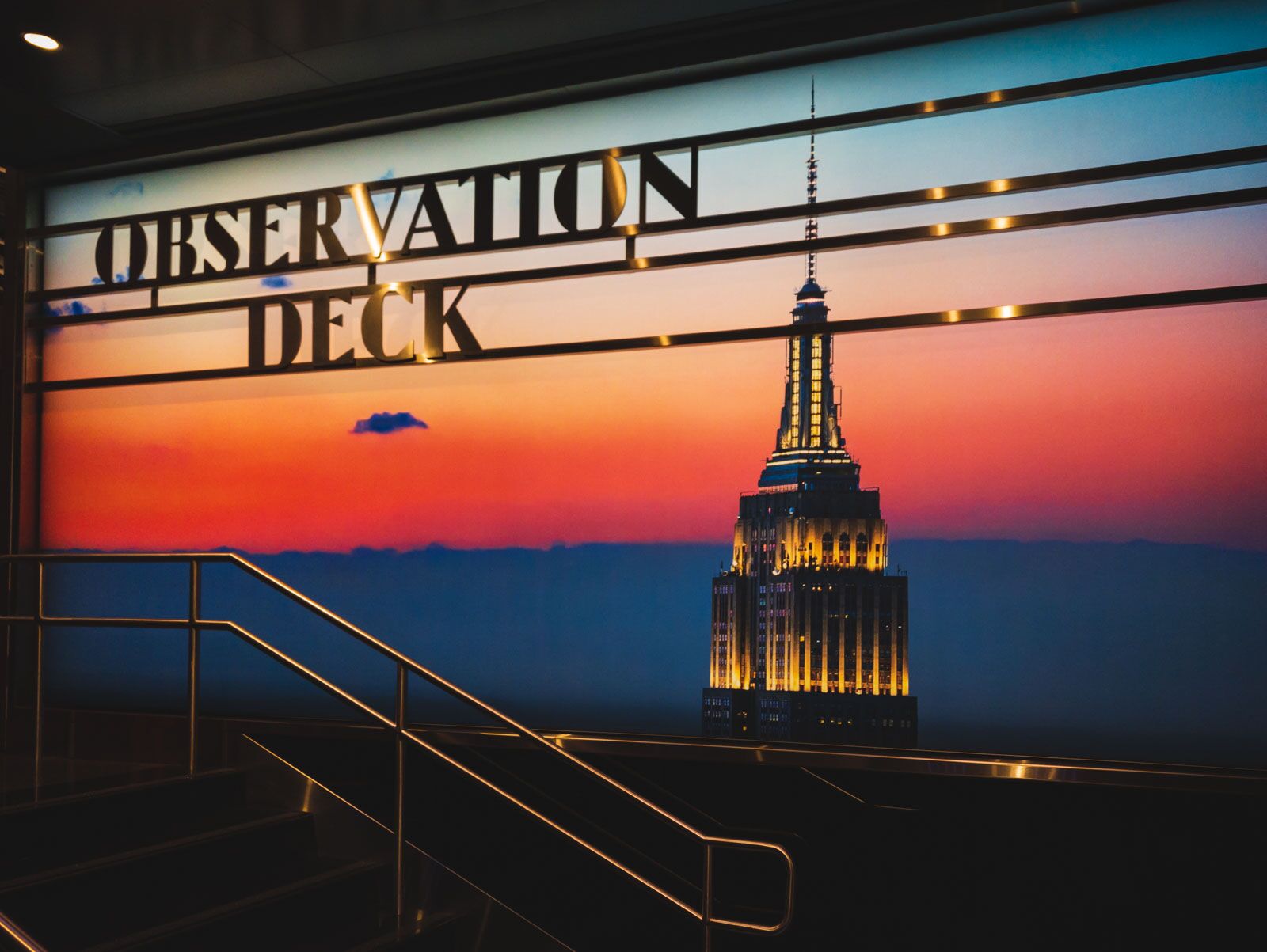 New York At Night The Empire State Building Entrance