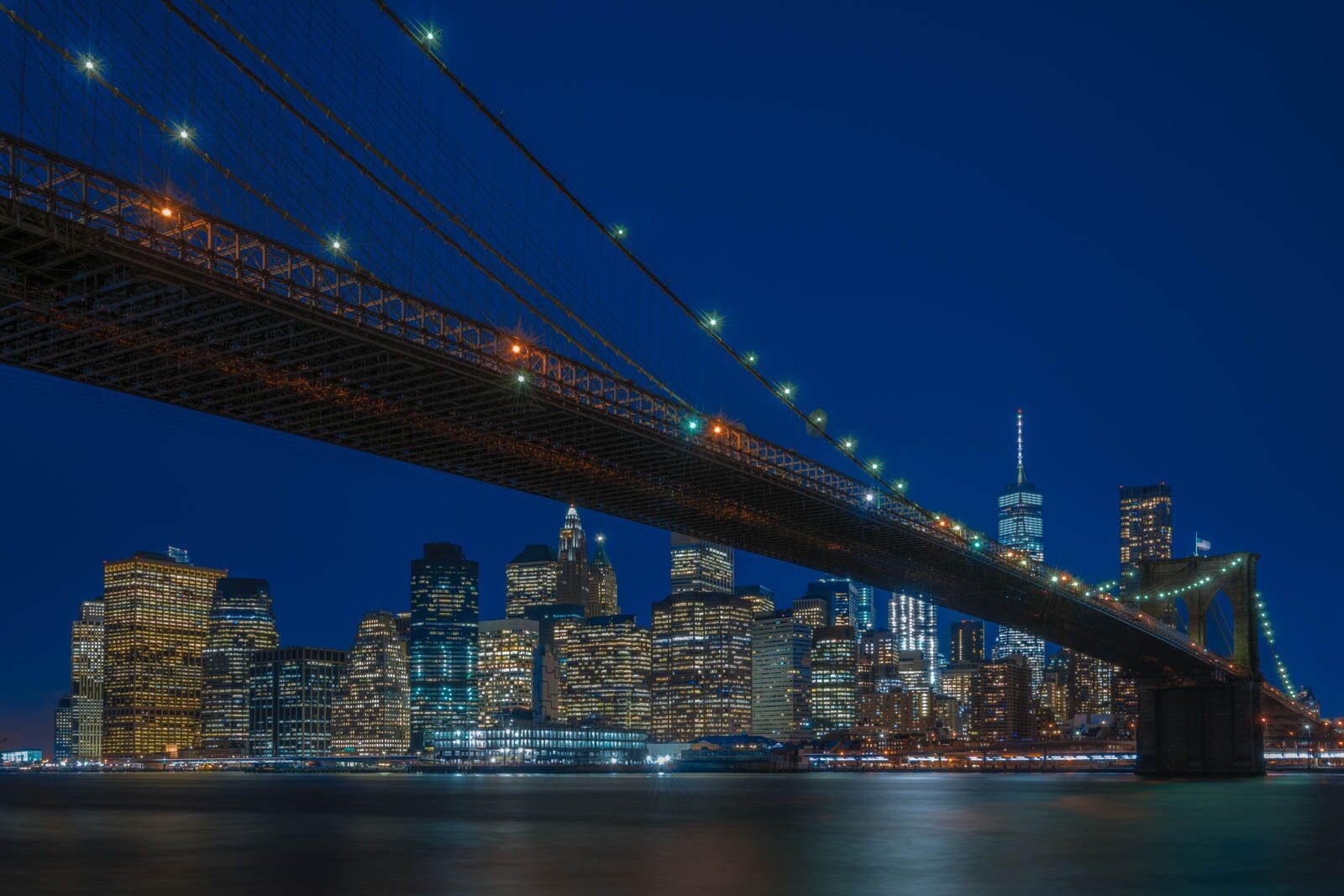 New York at Night Brooklyn Bridge Park