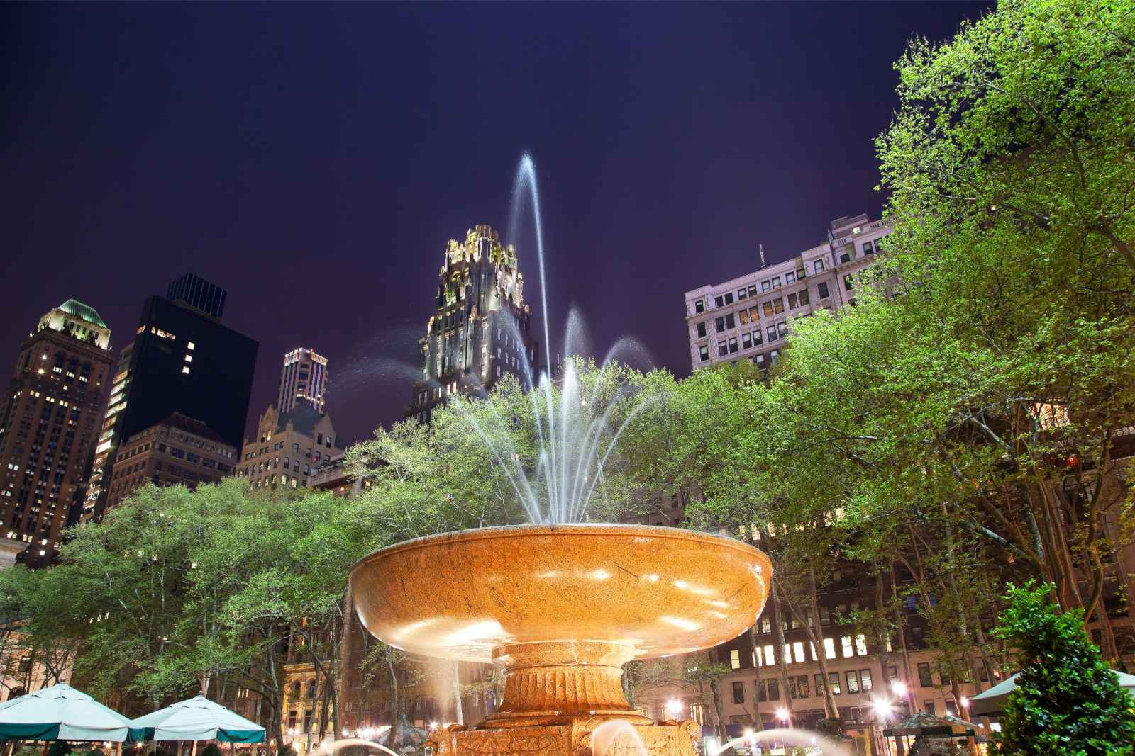 New York at Night Bryant Park