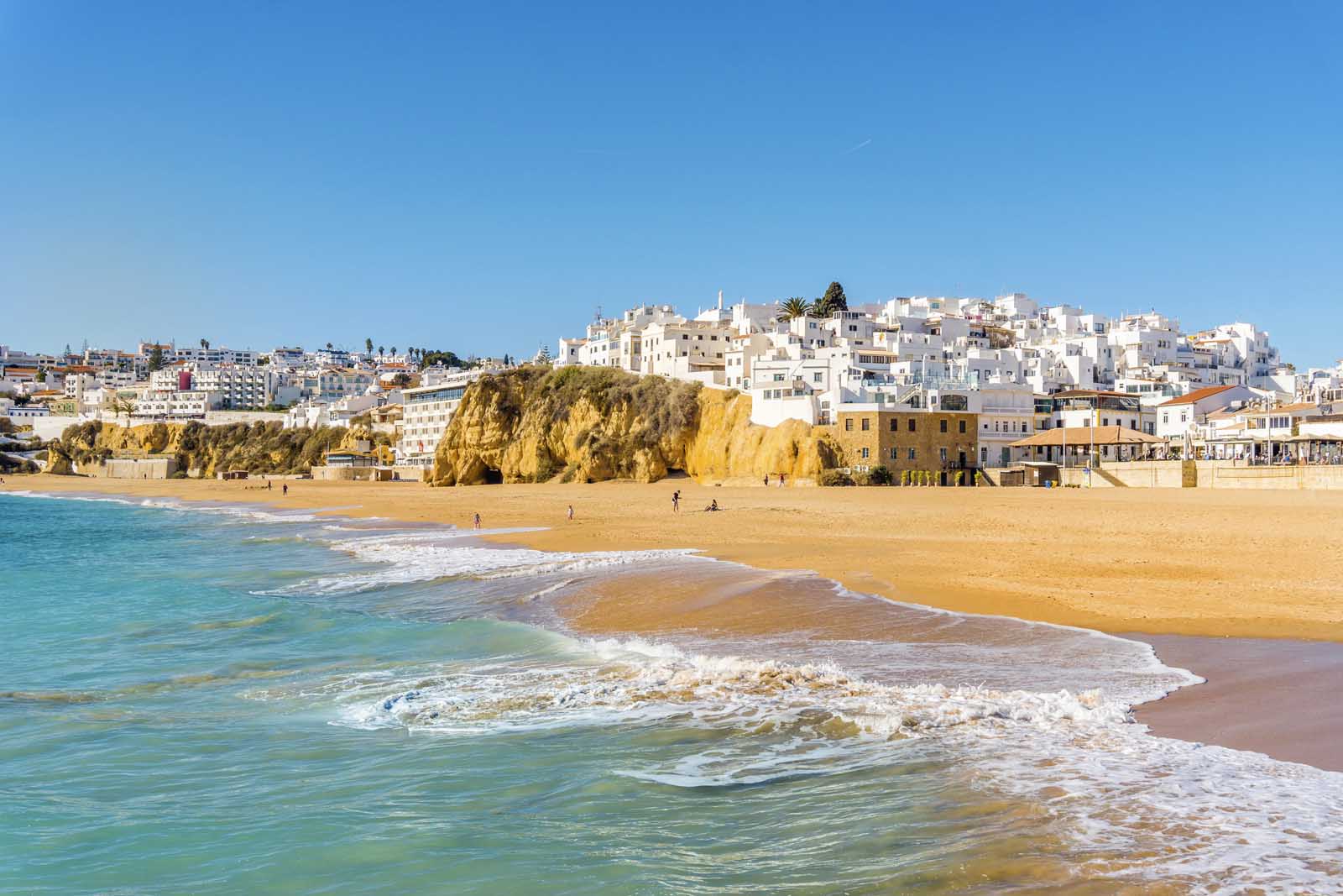 Beach at the White City of Albufeira Algarve